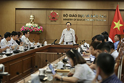 Bộ trưởng Bộ GD&ĐT Phùng Xuân Nhạ cho biết, Thanh tra Bộ sẽ thanh tra, kiểm tra công tác chuẩn bị kỳ thi của các địa phương. Ảnh: MT